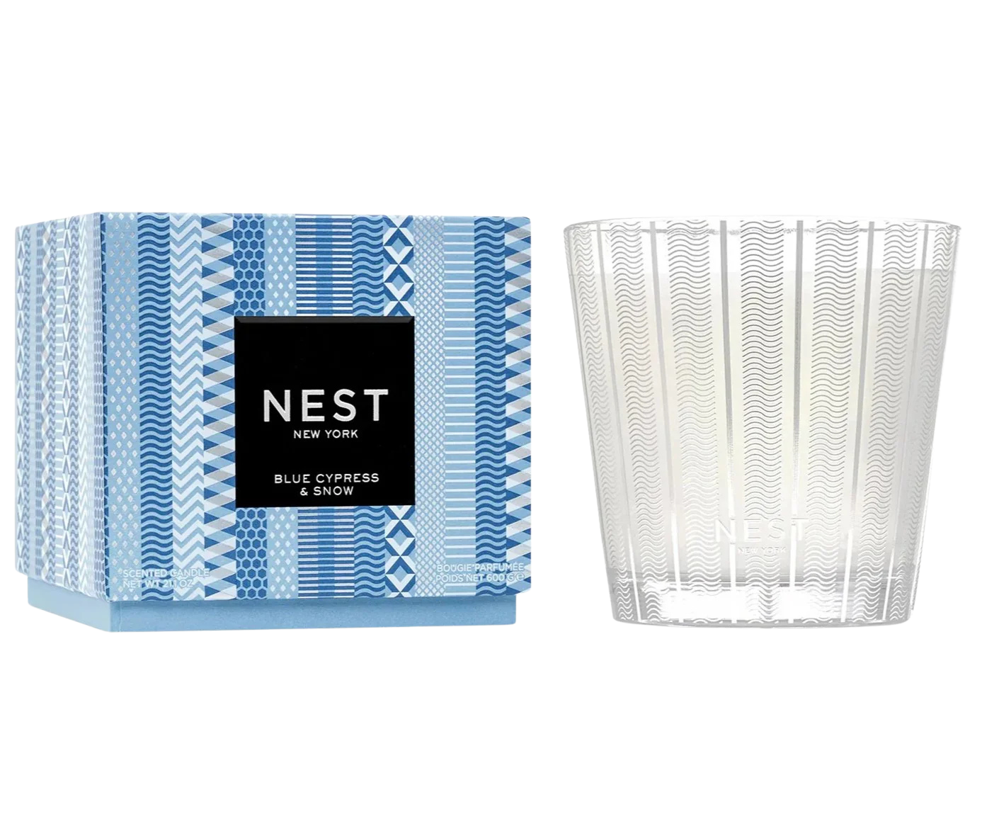Nest Blue Cypresss & Snow Candle 3 Wick